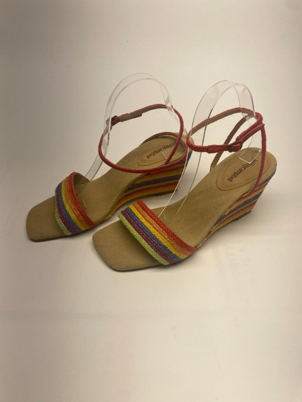 Jeffrey Campbell On-Board Rainbow Espadrille Wedge Sandal Sz 9.5